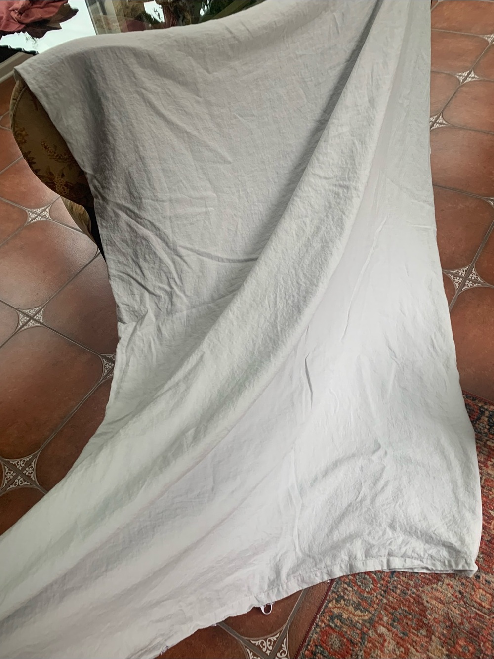 Quince Queen European Linen Duvet Cover - Light Grey - Picture 10 of 10